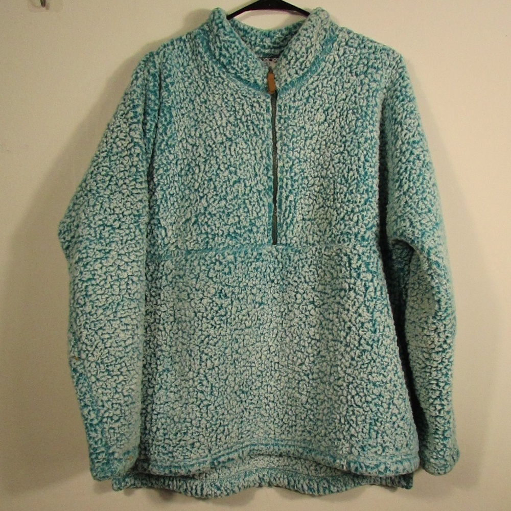 Time and Tru Mint Cozy Thick Sherpa Pullover Jacket